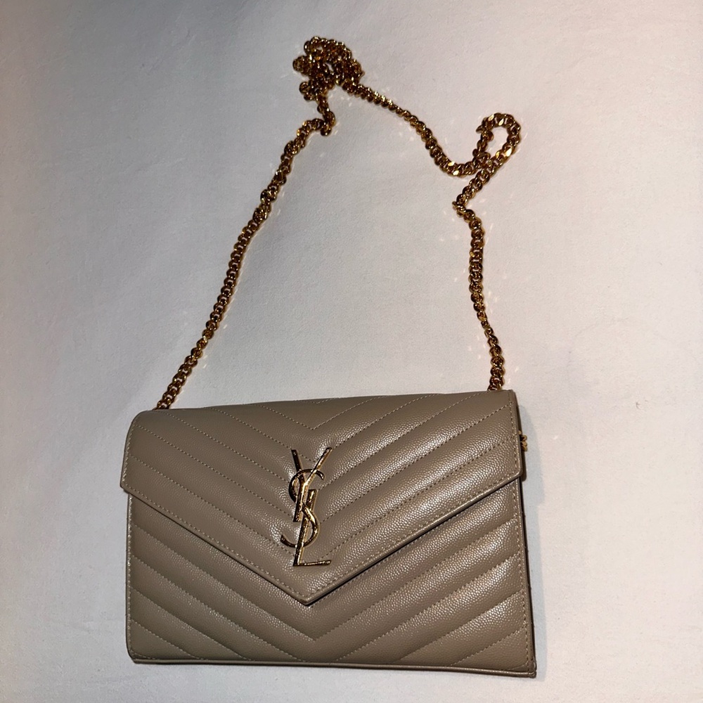 YSL monogram wallet on chain